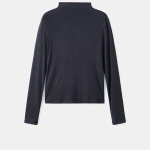 Mango Navy Blue Turtleneck Long Sleeve T-Shirt